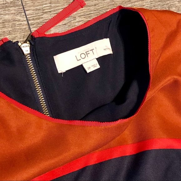 LOFT Mosaic Colorblock Dress! Size 2P - Picture 4 of 5